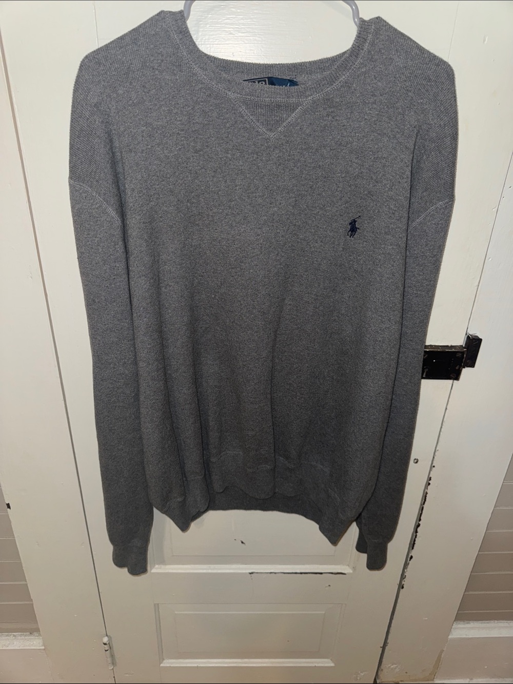 Polo by Ralph Lauren Men's Heather Gray Crewneck Sweater  XL Y2K